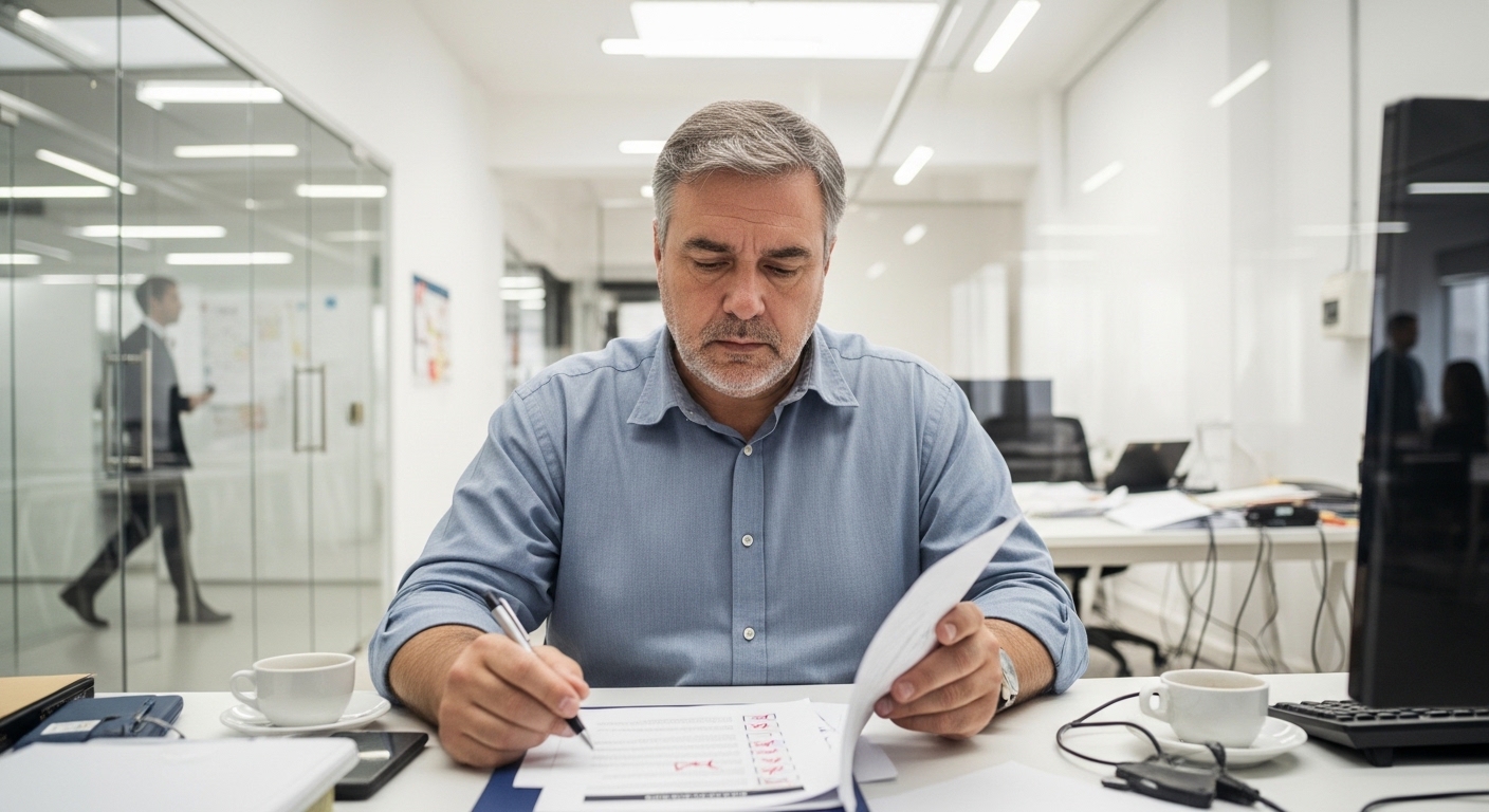 Gerente evaluando checklist para elegir consultor seo confiable en Chile