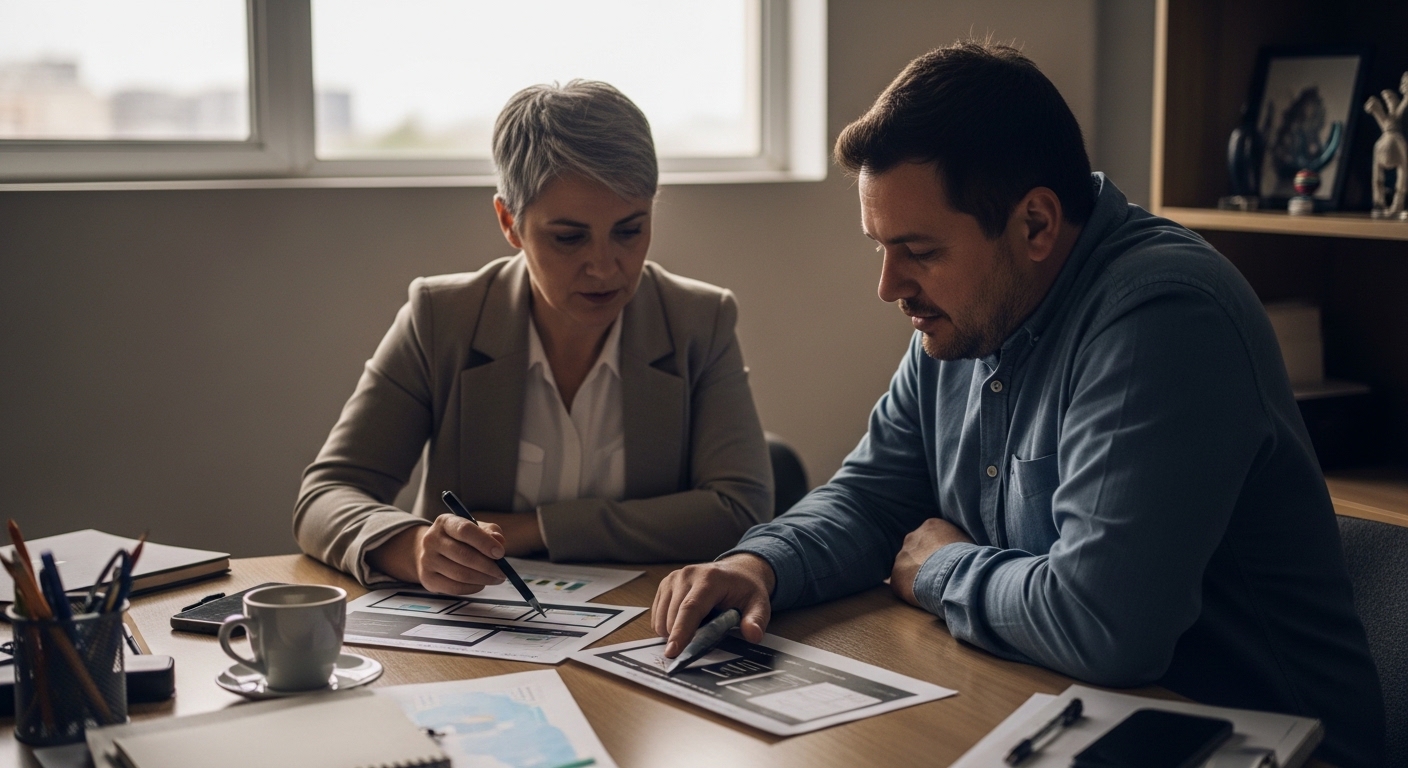 Comparando opciones de creador de sitios web para una empresa
