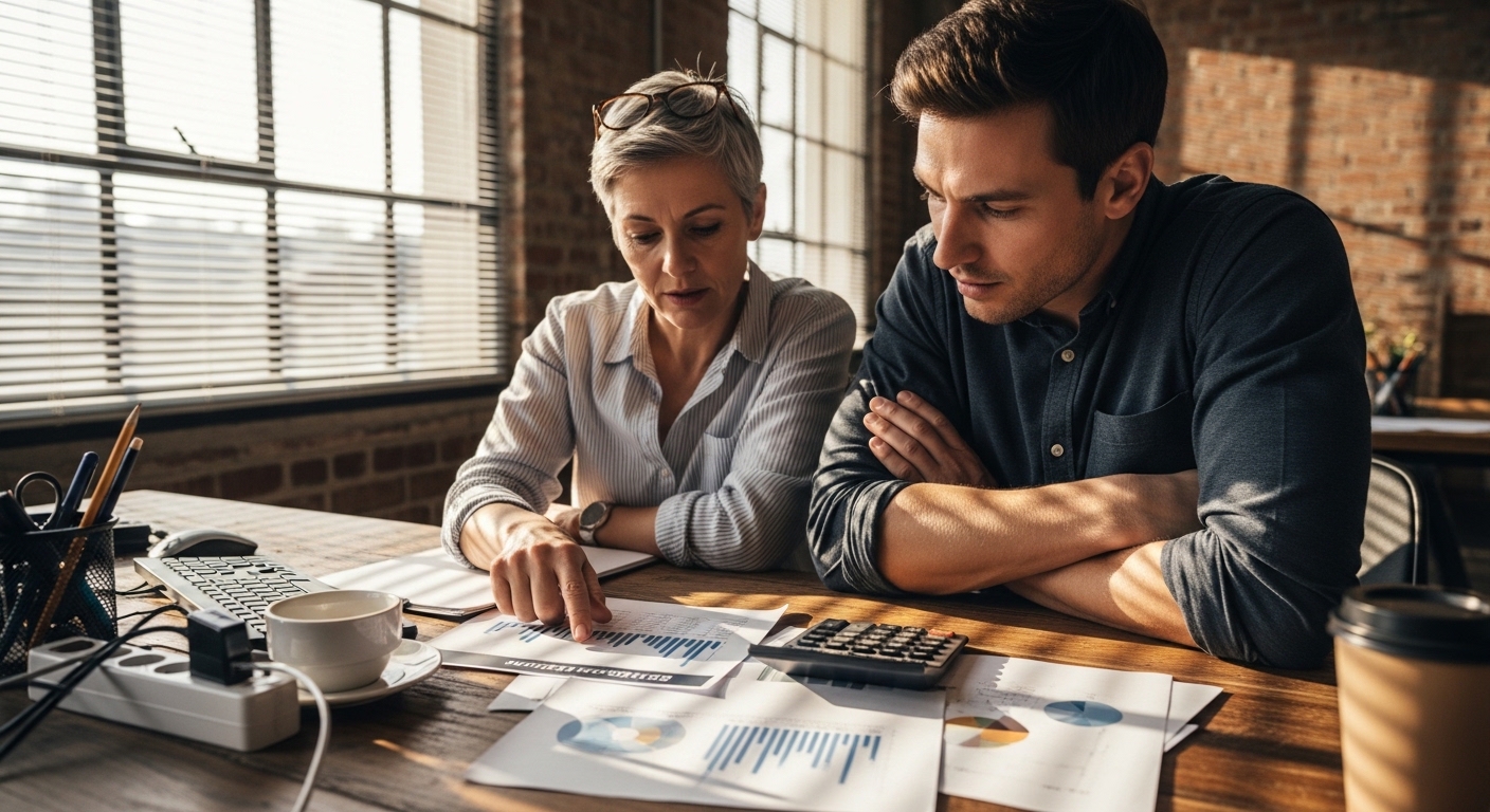 Ejecutivos comparando costos de servicios SEO para empresa en Chile