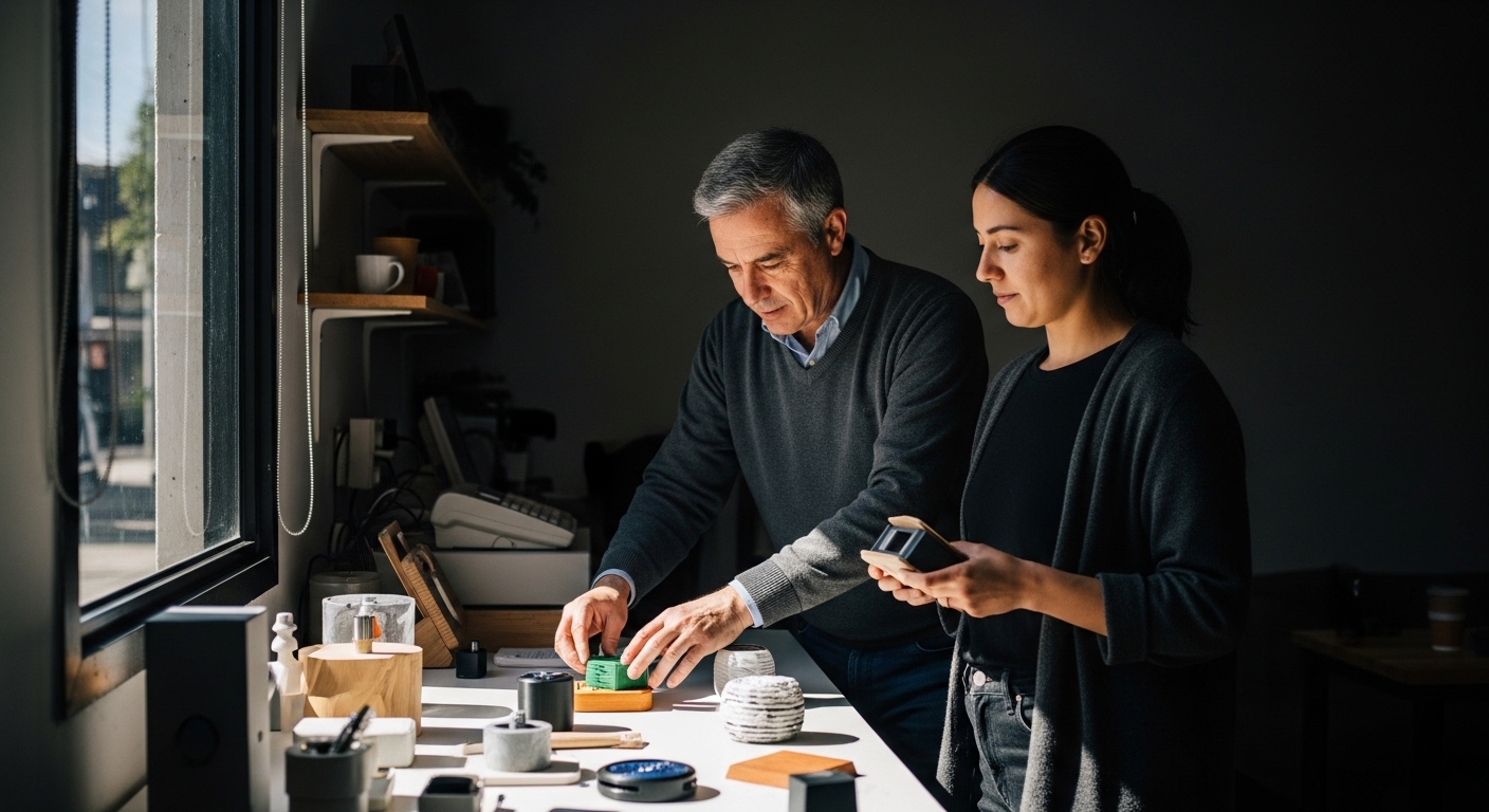 Exhibidor con variedad de productos innovadores para vender en tienda fisica