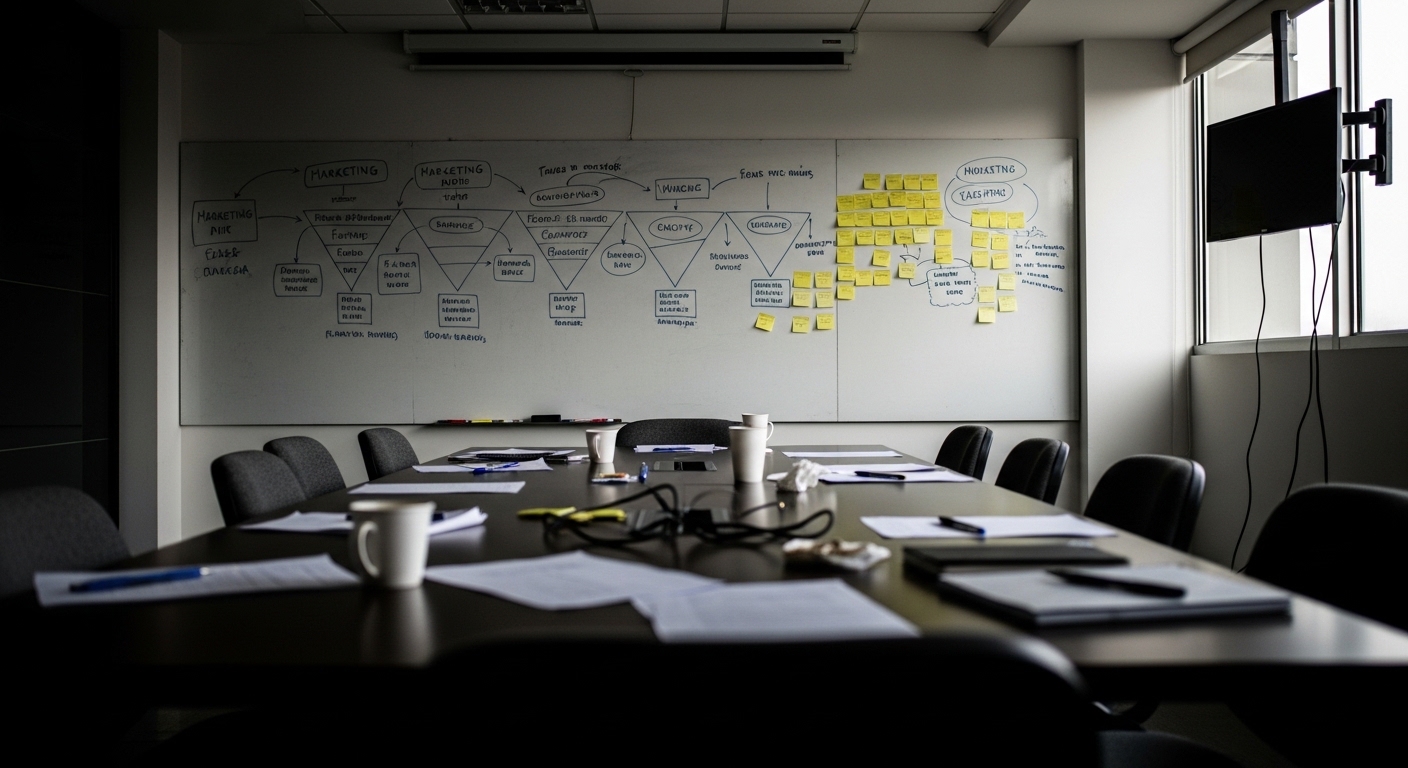 Sala de estrategia de marketing digital para escalar ventas de productos virales