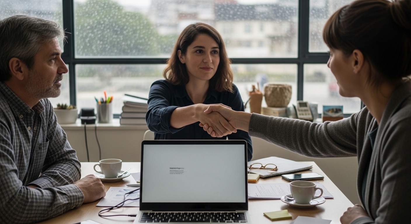 Empresa evaluando contratar una agencia para hacer publicidad digital